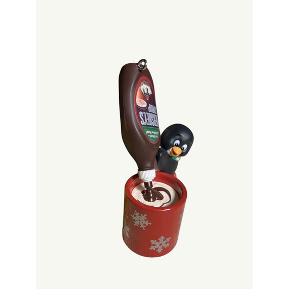 Hallmark Keepsake Ornament 1999 Cocoa Break Hershey's Syrup Mug With Penguin - Picture 7 of 10
